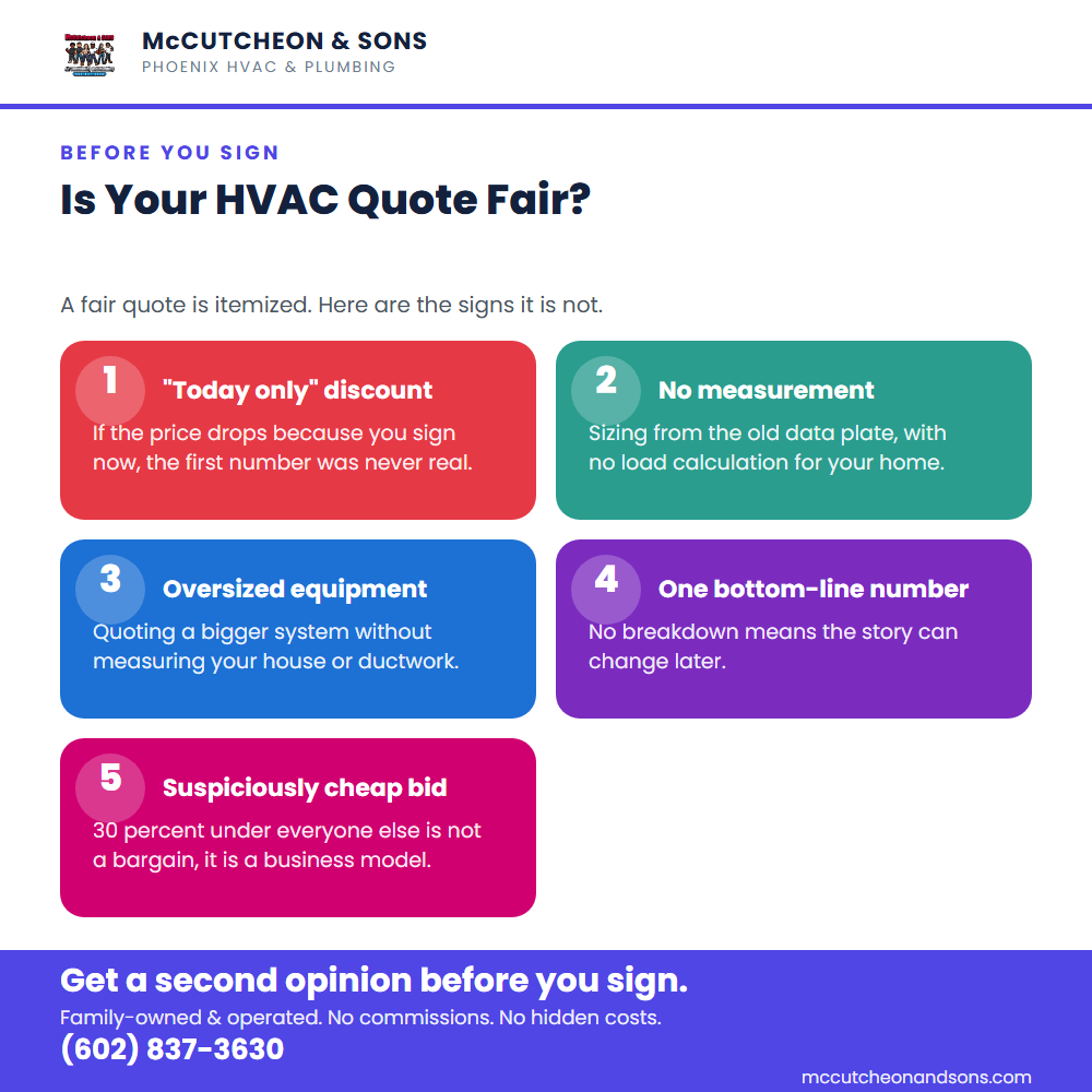 Is your HVAC quote fair? Five red flags to spot before you sign
